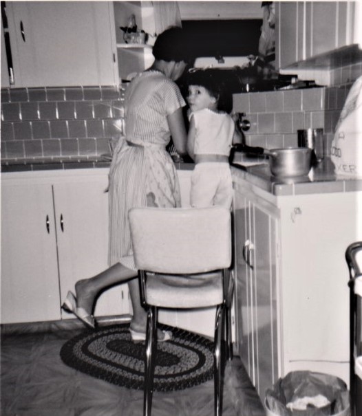 nana and me in the kitchen